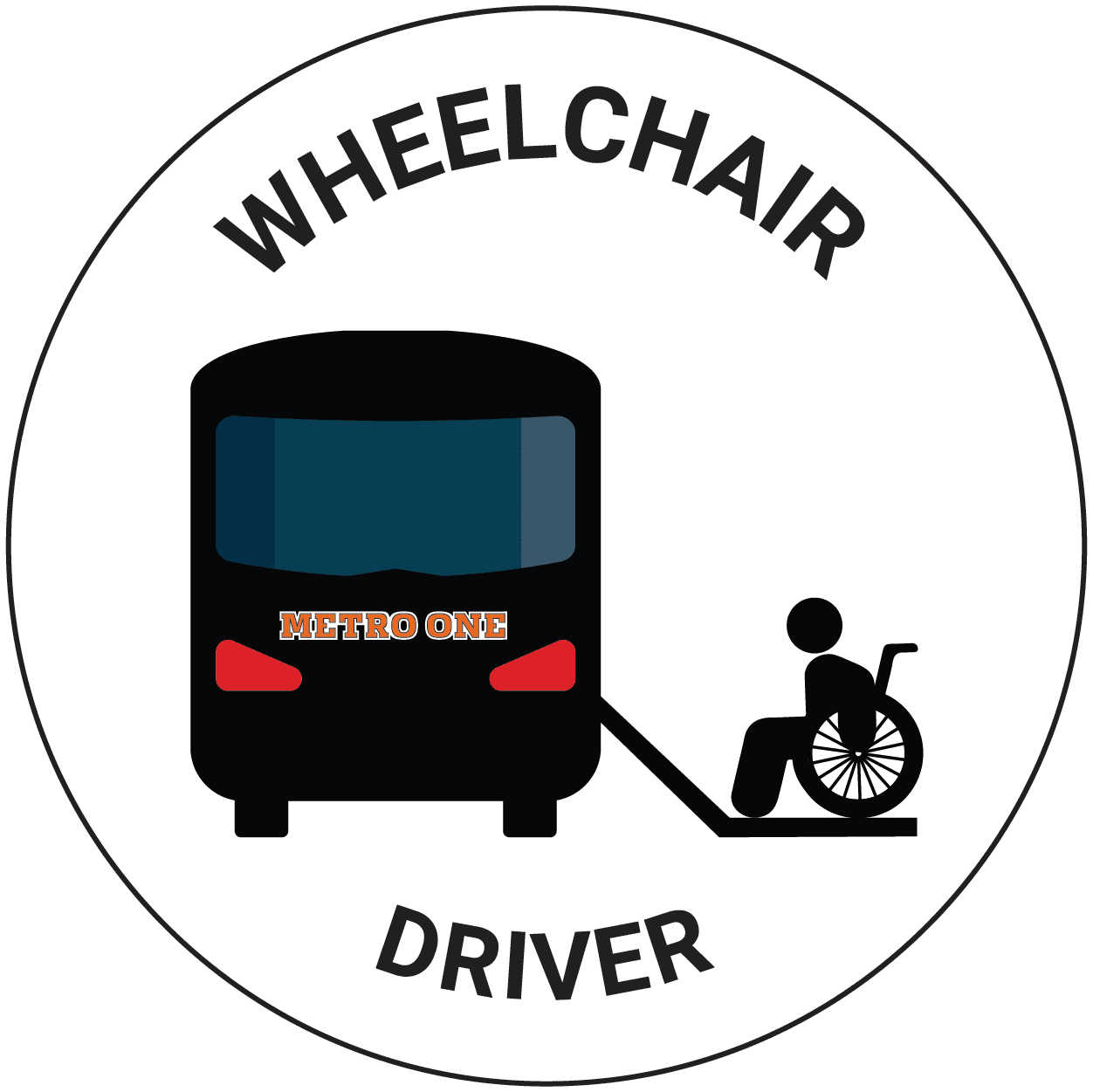 An icon showing a wheelchair driver job description with Metro One